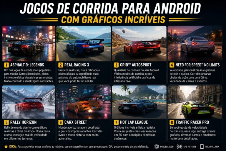 Jogos de corrida para Android com gráficos incríveis