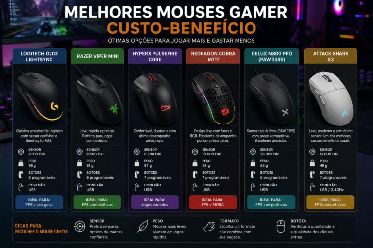 Melhores mouses gamer custo-benefício