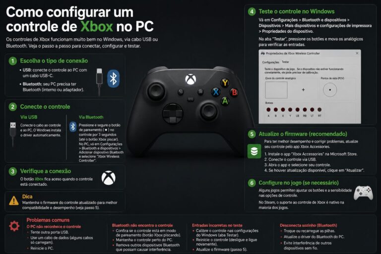 Como configurar um controle de Xbox no PC