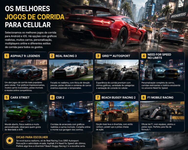 Os melhores jogos de corrida para celular