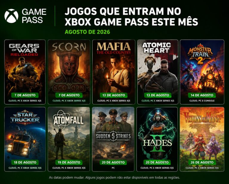 Jogos que entram no Xbox Game Pass este mês