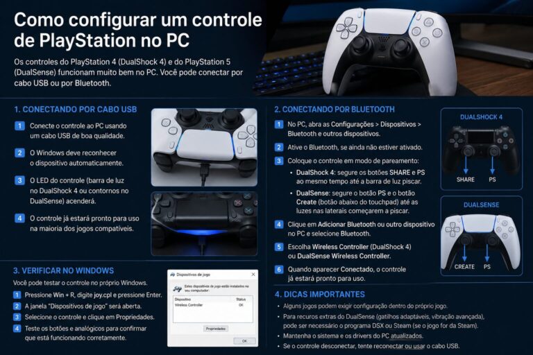 Como configurar um controle de PlayStation no PC