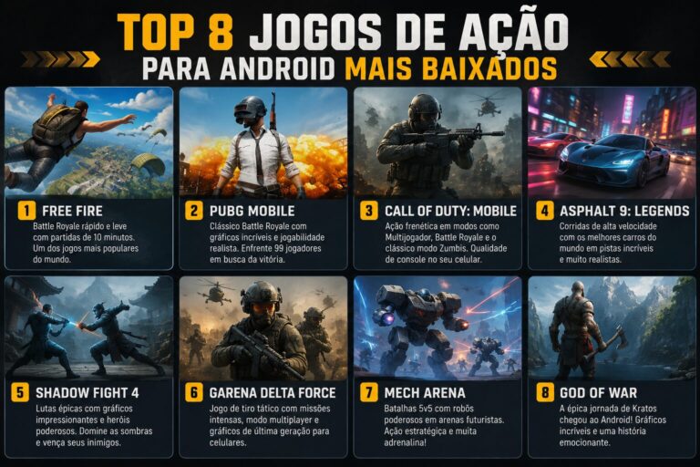 Jogos de ação para Android mais baixados