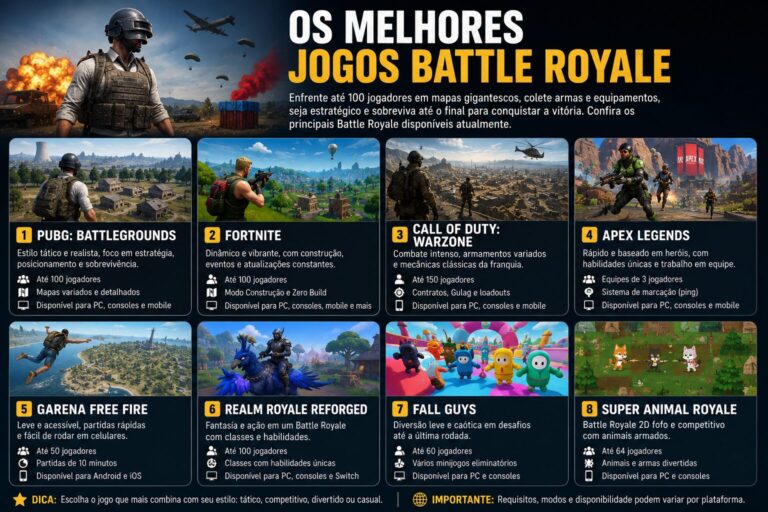 Os melhores jogos Battle Royale
