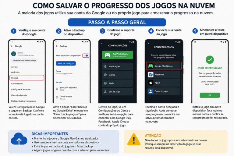 Como salvar o progresso dos jogos na nuvem