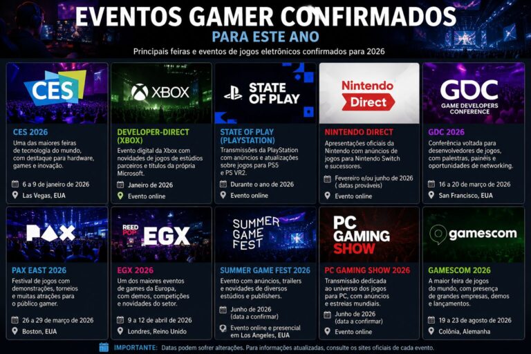 Eventos gamer confirmados para este ano